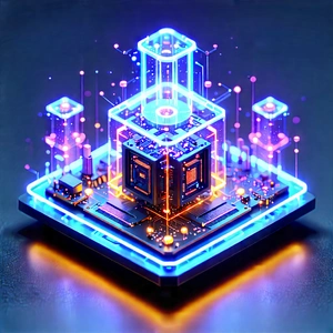 Quantum computer with neon accents