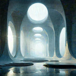 Futuristic innovation hub