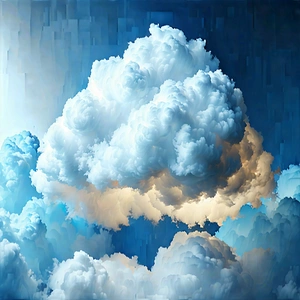 Tech Minimalist Design: (cloud:1.37) computing visualization