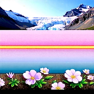 Nature Unreal Engine: Glacier In Spring Bloom With Beautiful Mountain