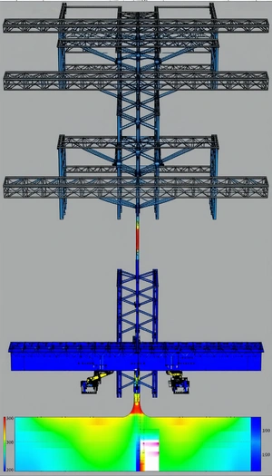 A Blue Structure Is Being Built, And It Appears To Be A Large Tower