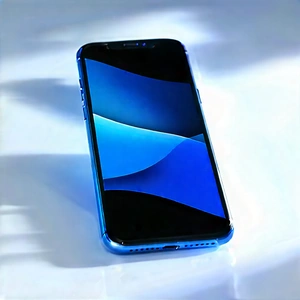 Smartphone With Streaming Content With Blue Cell