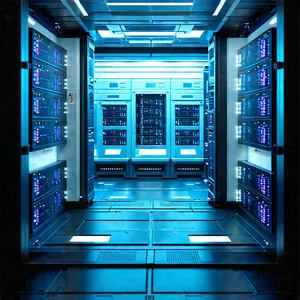 Futuristic Server Room With Image, There