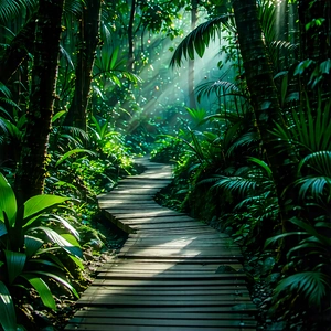 Nature Commercial Photography: Path through tropical jungle