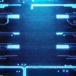 Circuit board with blue light glow