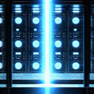 Server rack with holographic projection
