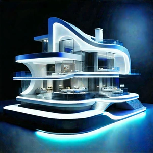 Futuristic Smart Home With Large, Modern