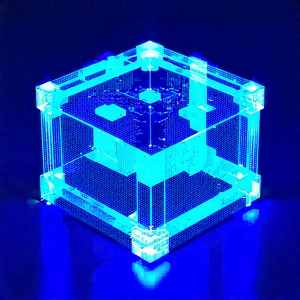 Quantum computer with blue light glow