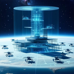 A Futuristic Building With A Large Dome On Top