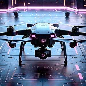 Drone With User Interface With Image, There