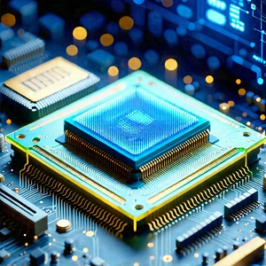 Close-up Of Microprocessor With Close-up Computer