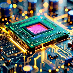 Close-up of microprocessor