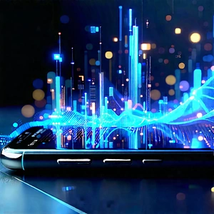 Smartphone With Data Visualization With Cell Phone