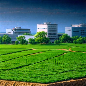 Agricultural Technology In Modern Laboratory With Large, Lush