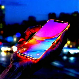 Smartphone with glowing screen