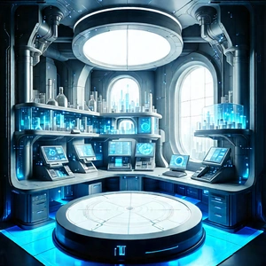 Futuristic Research Laboratory With Futuristic Setting,