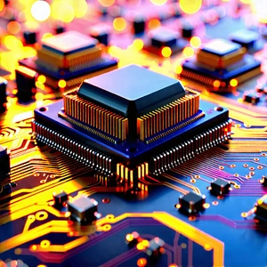 Tech Macro Photography: Close-up Of Sensor Array With Close-up Computer