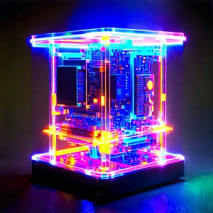 Quantum computer with neon accents
