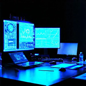 Healthcare Technology In Tech Office With Computer Desk