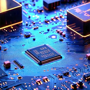 Close-up of electronic circuit