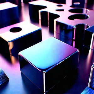 Abstract 3D Render: Metallic shapes