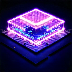 Quantum computer with neon accents