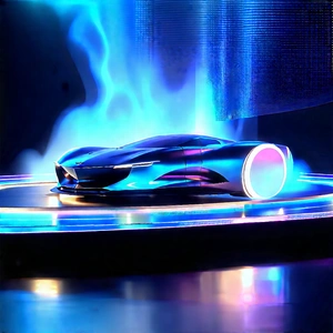 Automotive Technology In Design Studio With Futuristic Blue