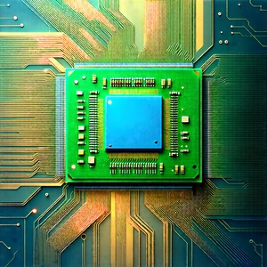 Close-up of microprocessor