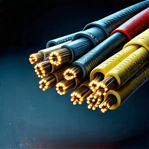 Close-up of fiber optic cables