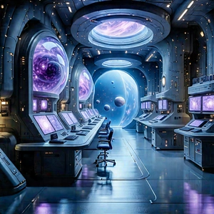 Futuristic Research Laboratory With Futuristic Setting,