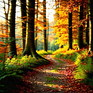 Nature Product Photography: Path through autumn woodland