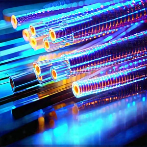 Close-up Of Fiber Optic Cables With Image, There