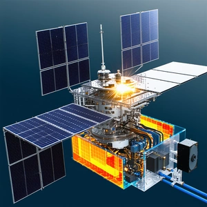 A Large, Futuristic Spacecraft With A Solar Panel On Top