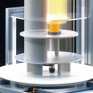 A Large, Clear Glass Cylinder Is Filled With A Yellow Liquid