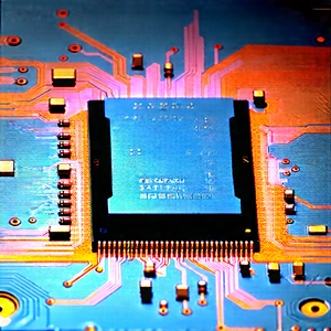 Close-up Of Microprocessor With Close-up Computer