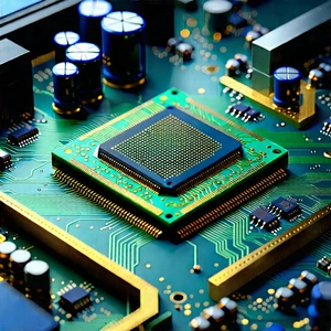 Close-up of microprocessor