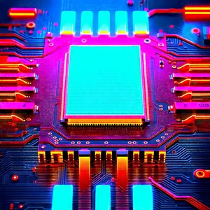 Microchip with neon accents
