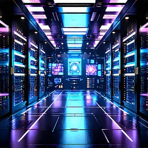 (futuristic:1.1) Server Room With Futuristic Scene,