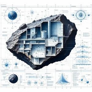 The Image Is A Blueprint Of A Futuristic Building, Which Appears To Be A Space Station