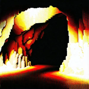 Nature Isometric Design: Cave entrance in autumn colors