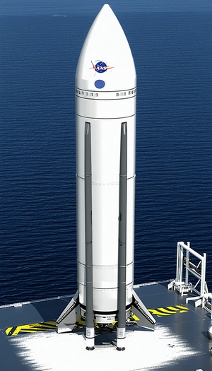 A Large White Rocket Is Docked At A Space Station