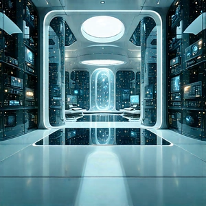 Futuristic Tech Startup Office With Image, There