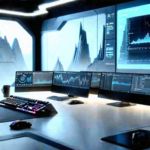 Futuristic (digital:1.26) workspace