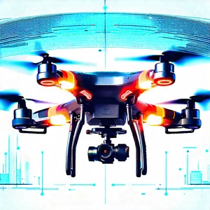 Drone With User Interface With Black Drone