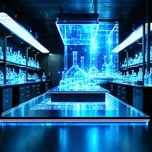 Futuristic Research Laboratory With Image, There