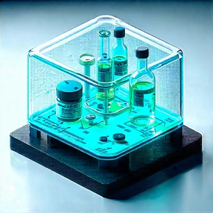 Healthcare Technology In Modern Laboratory With Blue Green