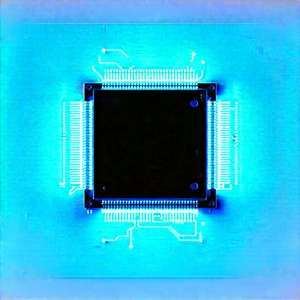 Microchip with blue light glow