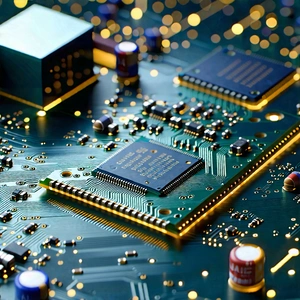 Tech Architectural Photography: Close-up of electronic circuit