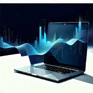 Laptop With Data Visualization With Laptop Computer