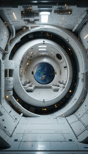 computer-generated (CGI) representation space station